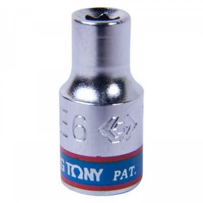 Головка торцевая TORX Е-стандарт 1/4", E6, L = 24 мм KING TONY 237506M Торцевые головки E-типа (TORX) фото, изображение